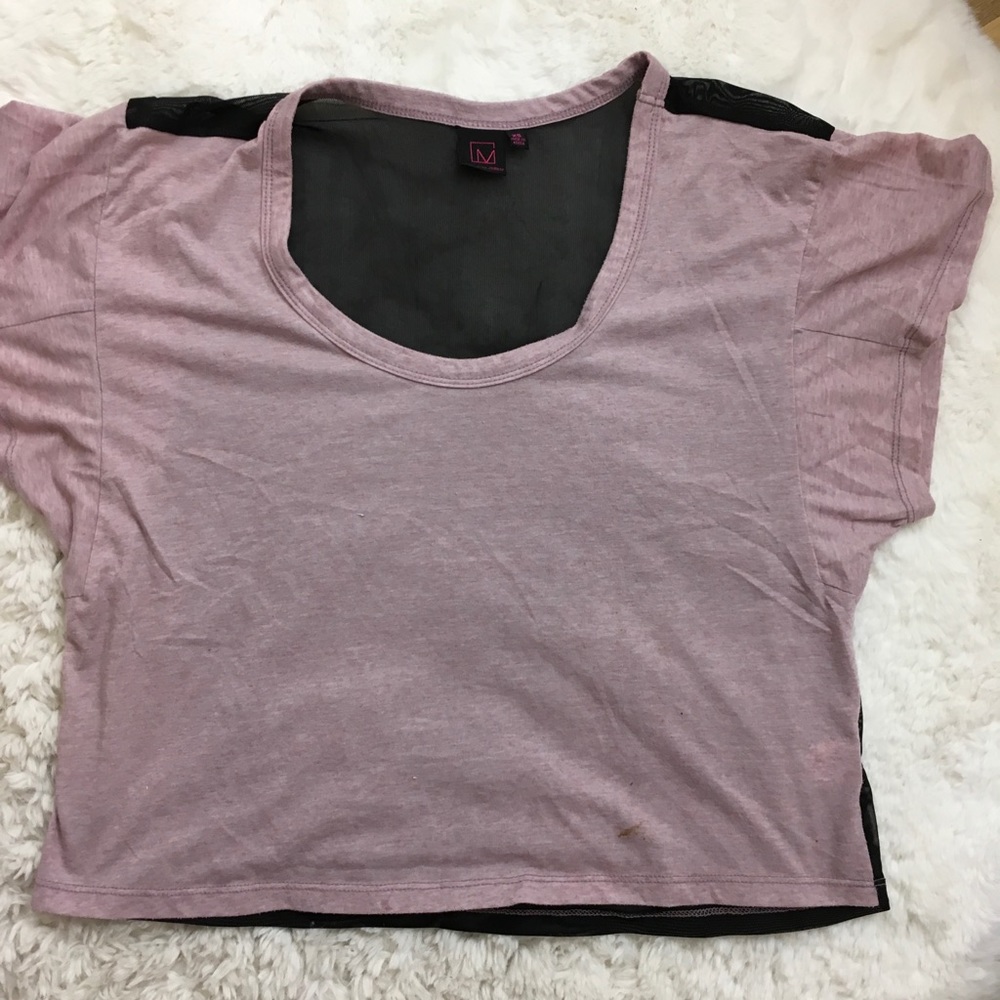 CUTE PURPLE TOP WITH SHEER SEE THROUGH BACK